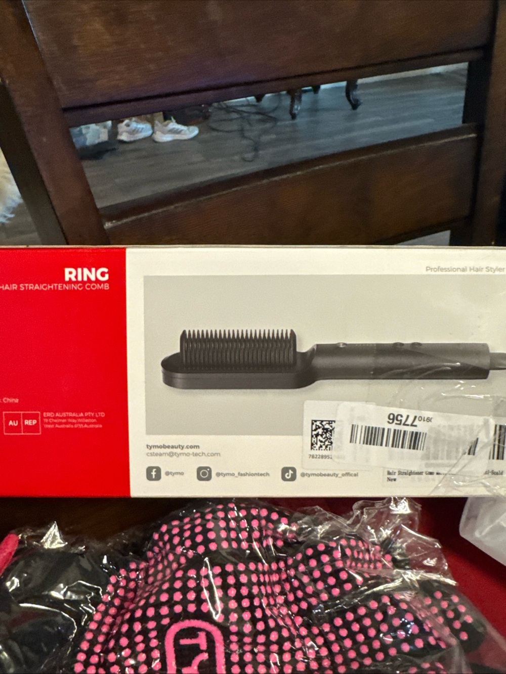 Ring Hair Straightening Comb - Black